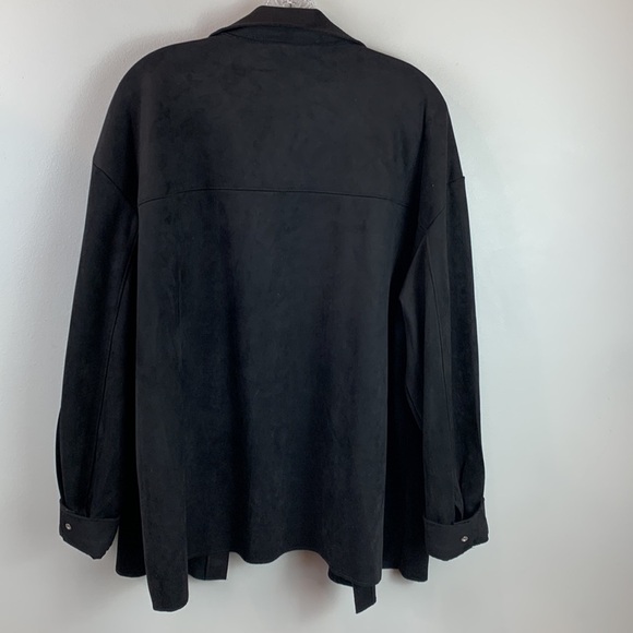 Oversized Faux Suede Snap-Button Shacket Shirt Jacket NEW! - Picture 6 of 10